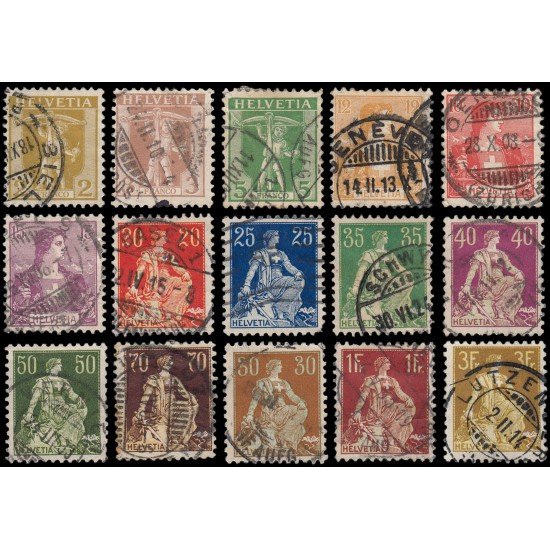 Suiza Switzerland 113/27 1907-17 Guillermo Tell Helvetia Usados Suiza Switzerland 113/27 1907-17 Guillermo Tell Helvetia Usados