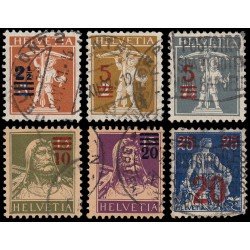 Suiza Switzerland 179/84 1921 Sellos de 1907/17 sobrecargados Usados Suiza Switzerland 179/84 1921 Sellos de 1907/17 sobrecargados Usados