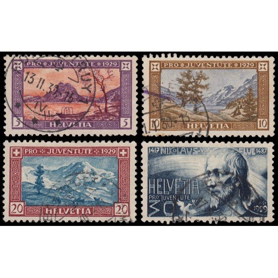 Suiza Switzerland 235/38 1929 Pro juventud Lagos y Montes Nicolás de Fleu Usados