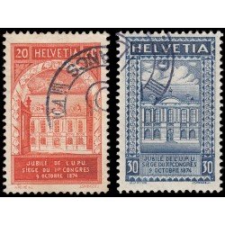 Suiza Switzerland 212/13 1924 50 aniv de la Unión Postal Universal U.P.U. Usados