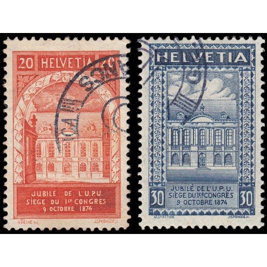 Suiza Switzerland 212/13 1924 50 aniv de la Unión Postal Universal U.P.U. Usados Suiza Switzerland 212/13 1924 50 aniv de la Unión Postal Universal U.P.U. Usados