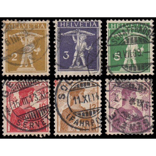 Suiza Switzerland 128/33 1909 Guillermo Tell Helvetia Usados Suiza Switzerland 128/33 1909 Guillermo Tell Helvetia Usados