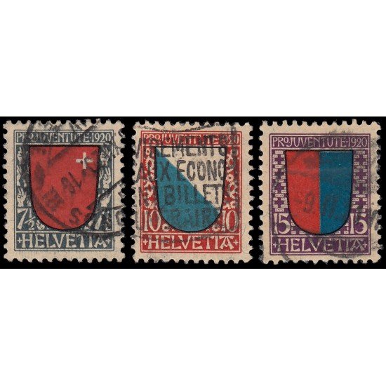 Suiza Switzerland 176/78 1920 Pro Juventud Usados