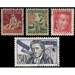 Suiza Switzerland 226/29 1927 Henri Pestalozzi Orfelinatos Pro juventud Usados Suiza Switzerland 226/29 1927 Henri Pestalozzi Orfelinatos Pro juventud Usados