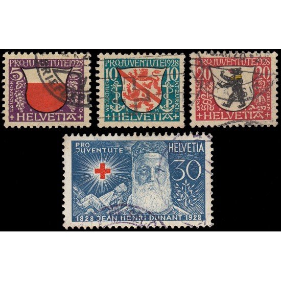 Suiza Switzerland 231/34 1928 Pro juventud Escudos de Villas Usados Suiza Switzerland 231/34 1928 Pro juventud Escudos de Villas Usados
