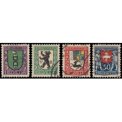 Suiza Switzerland 218/21 1925 Pro juventud Escudo de armas de cantones o Suiza Usados