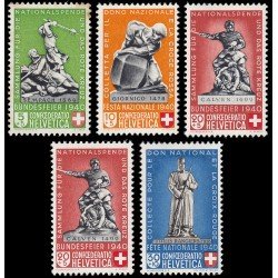 Suiza Switzerland 349/53 1940 Monumentos de guerra Batalla de Sempach 1386 Fiesta Nacional 1940 MH Suiza Switzerland 349/53 1940 Monumentos de guerra Batalla de Sempach 1386 Fiesta Nacional 1940 MH