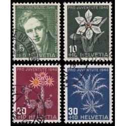 Suiza Switzerland 433/36 1946 Pro juventud Rodolphe Toepffer Flores flowers Usados Suiza Switzerland 433/36 1946 Pro juventud Rodolphe Toepffer Flores flowers Usados