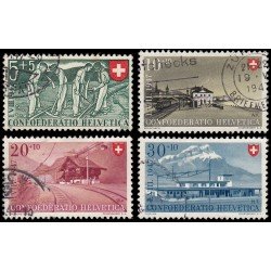 Suiza Switzerland 437/40 1947 Fiesta nacional A favor de la lucha contra el cáncer Usados Suiza Switzerland 437/40 1947 Fiesta nacional A favor de la lucha contra el cáncer Usados