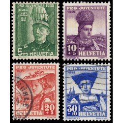 Suiza Switzerland 344/47 1939 Pro juventud General Hans Herzog Usados Suiza Switzerland 344/47 1939 Pro juventud General Hans Herzog Usados