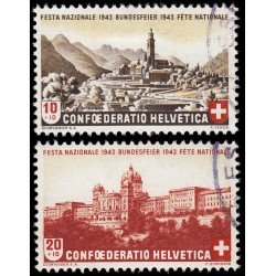 Suiza Switzerland 385/86 1943 Fiesta Nacional Usados Suiza Switzerland 385/86 1943 Fiesta Nacional Usados