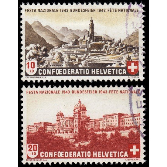 Suiza Switzerland 385/86 1943 Fiesta Nacional Usados