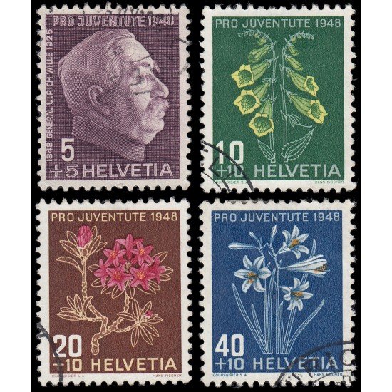 Suiza Switzerland 467/70 1948 Pro juventud Ulrich Wille Usados