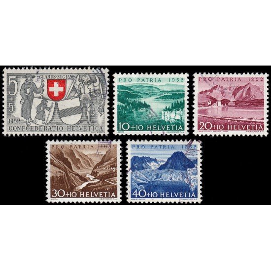 Suiza Switzerland 521/25 1952 Pro patria Usados Suiza Switzerland 521/25 1952 Pro patria Usados