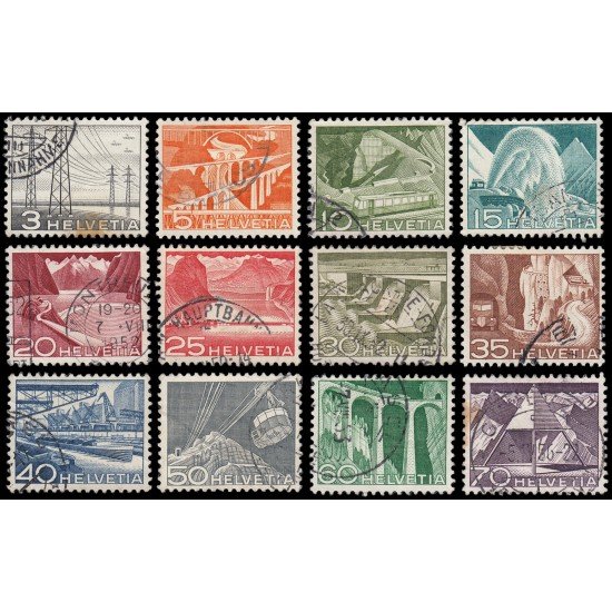 Suiza Switzerland 481/92 1949 Paisajes y técnicas Usados Suiza Switzerland 481/92 1949 Paisajes y técnicas Usados
