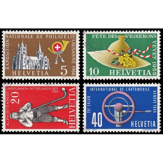 Suiza Switzerland 558/61 1955 Serie de propaganda Usados Suiza Switzerland 558/61 1955 Serie de propaganda Usados