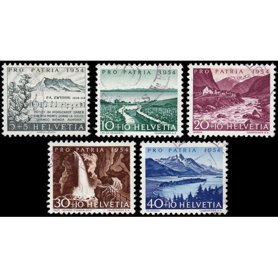 Suiza Switzerland 548/52 1954 Pro patria Usados Suiza Switzerland 548/52 1954 Pro patria Usados