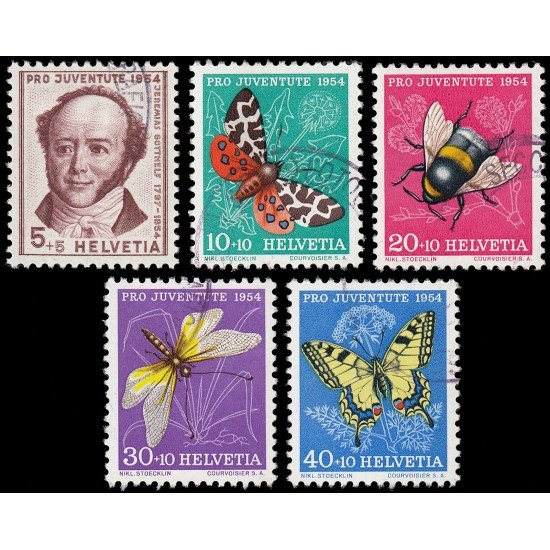 Suiza Switzerland 553/57 1954 Pro juventud Jeremias Gotthelf Usados