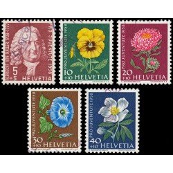 Suiza Switzerland 616/20 1958 Pro juventud Flores flowers Usados Suiza Switzerland 616/20 1958 Pro juventud Flores flowers Usados