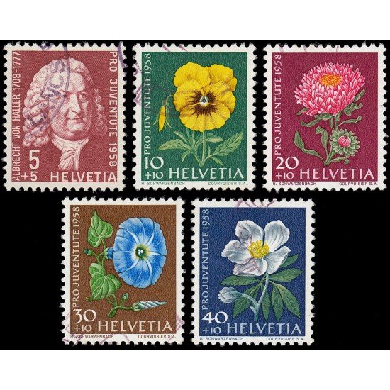 Suiza Switzerland 616/20 1958 Pro juventud Flores flowers Usados