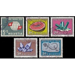 Suiza Switzerland 625/29 1959 Pro patria Bandera suiza Minerales Usados Suiza Switzerland 625/29 1959 Pro patria Bandera suiza Minerales Usados