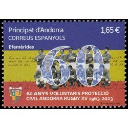 Andorra Española 538 2023 60 aniv. VPC Andorra Rugby MNH Andorra Española 538 2023 60 aniv. VPC Andorra Rugby MNH