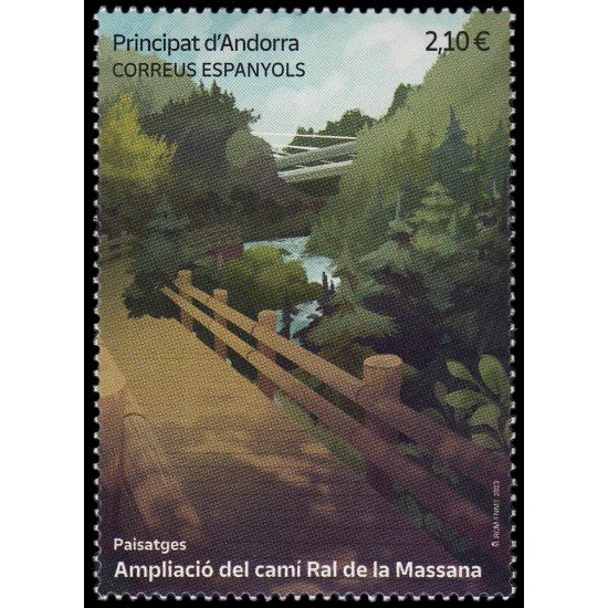 Andorra Española 543 2023 Paisajes Ampliación del camino Ral de la Massana MNH Andorra Española 543 2023 Paisajes Ampliación del camino Ral de la Massana MNH