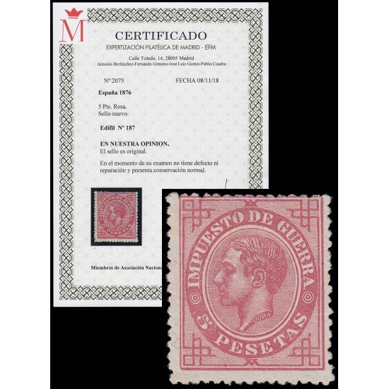 España Spain 187 1876 Alfonso XII MH España Spain 187 1876 Alfonso XII MH