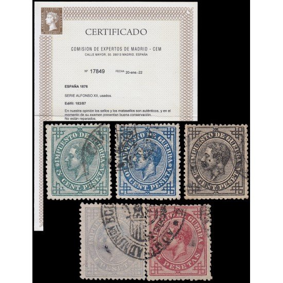 España Spain 183/87 1876 Alfonso XII Usados España Spain 183/87 1876 Alfonso XII Usados
