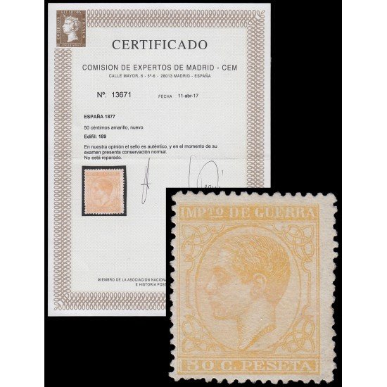 España Spain 189 1877 Alfonso XII MH España Spain 189 1877 Alfonso XII MH