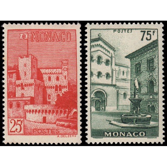 Monaco 397/98 1954 Vistas del Principado MNH