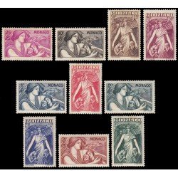 Monaco 215/24 1941 Protección de la madre y el hijo En beneficio de obras de caridad MNH Monaco 215/24 1941 Protección de la madre y el hijo En beneficio de obras de caridad MNH