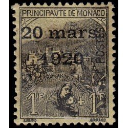 Monaco 42 1920 Boda de la princesa Carlota Sellos de 1919 con sobrecarga MNH Monaco 42 1920 Boda de la princesa Carlota Sellos de 1919 con sobrecarga MNH
