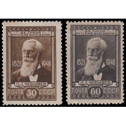 Rusia 1049/50 1946 125 aniv. del nacimiento de Pafnuty Chebyshev MNH Rusia 1049/50 1946 125 aniv. del nacimiento de Pafnuty Chebyshev MNH