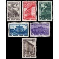 Rusia 1477/82 1950 10 aniv. de la república soviética de Letonia Vistas de Riga MNH