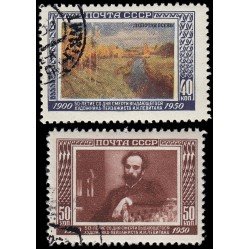 Rusia 1501/02 1950 50 aniv. de la muerte del pintor Isaac Levitan Matasellos a favor Rusia 1501/02 1950 50 aniv. de la muerte del pintor Isaac Levitan Matasellos a favor