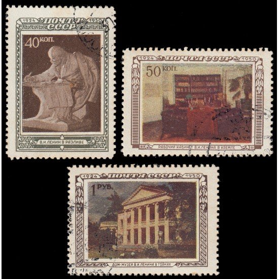Rusia 1406/08 1950 26 aniv. de la muerte de Lenin Matasellos a favor Rusia 1406/08 1950 26 aniv. de la muerte de Lenin Matasellos a favor