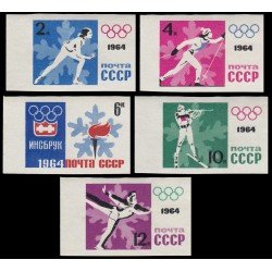 Rusia 2772/76 1964 9 Juegos olímpicos de invierno en Innsbruck, Austria Sin dentar MNH Rusia 2772/76 1964 9 Juegos olímpicos de invierno en Innsbruck, Austria Sin dentar MNH