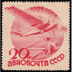 Rusia A 43 1934 10º aniv. Correo aéreo Avion MH Rusia A 43 1934 10º aniv. Correo aéreo Avion MH