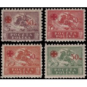 Polonia Poland 231/34 1921 Sellos de 1920 con sobrecarga carmín o rojo MH