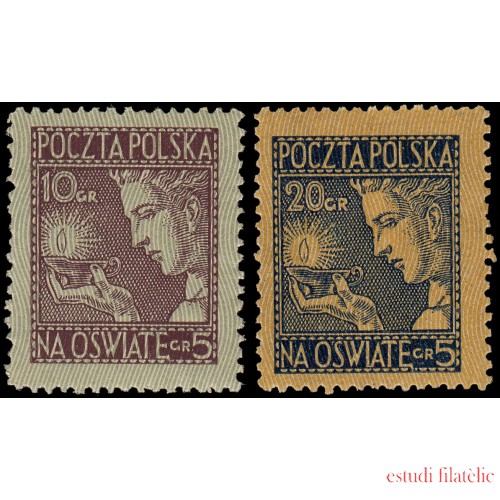 Polonia Poland 334/35 1927 Sobretasa en beneficio de la enseñanza MH
