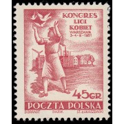 Polonia Poland 586 1951 Congreso de la Liga femenina en Varsovia MNH