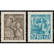 Polonia Poland 606/07 1951 Día internacional de la infancia MNH