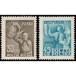 Polonia Poland 606/07 1951 Día internacional de la infancia MNH Polonia Poland 606/07 1951 Día internacional de la infancia MNH