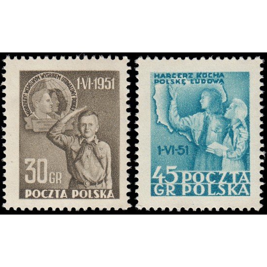 Polonia Poland 606/07 1951 Día internacional de la infancia MNH Polonia Poland 606/07 1951 Día internacional de la infancia MNH