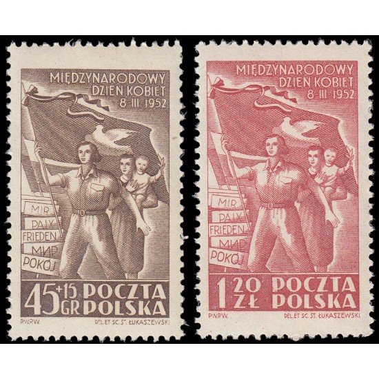 Polonia Poland 634/35 1952 Día internacional de la mujer MNH Polonia Poland 634/35 1952 Día internacional de la mujer MNH