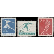 Polonia Poland 733/35 1954 Deportes de invierno MNH