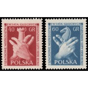 Polonia Poland 845/46 1956 Campeonatos de ajedrez para sordomudos en Varsovia MNH