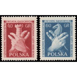 Polonia Poland 845/46 1956 Campeonatos de ajedrez para sordomudos en Varsovia MNH Polonia Poland 845/46 1956 Campeonatos de ajedrez para sordomudos en Varsovia MNH