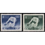 Polonia Poland 855/56 1956 9 Vuelta ciclista de la paz MNH